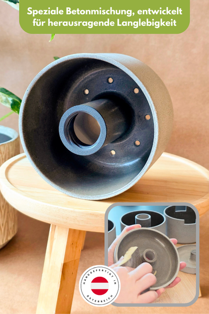 Nachhaltiger Spezialbeton des Humidipot handgemacht in Österreich